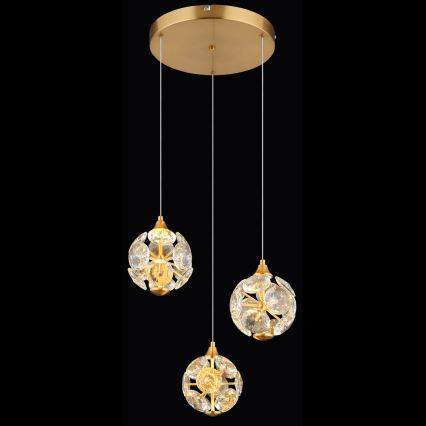 Globo - pakabinama liustra su troseliu LED/24W/230V 3000K auksinė