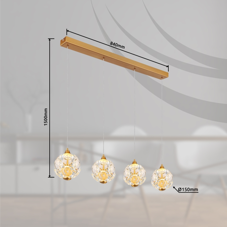 Globo - LED liustra ant troselio LED/32W/230V 3000K auksinė