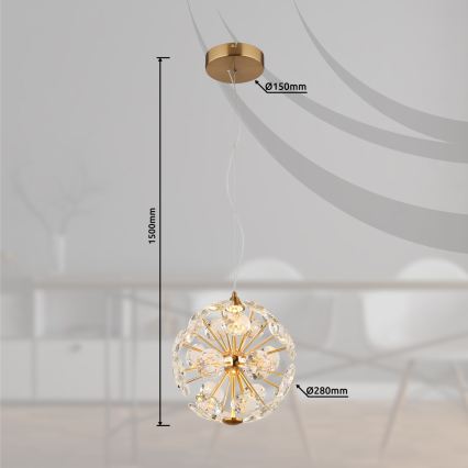 Globo - LED liustra ant troselio LED/12W/230V 3000K auksinė