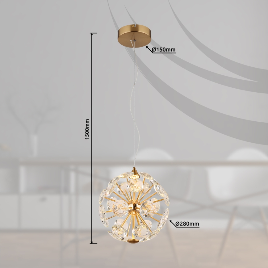 Globo - LED liustra ant troselio LED/12W/230V 3000K auksinė