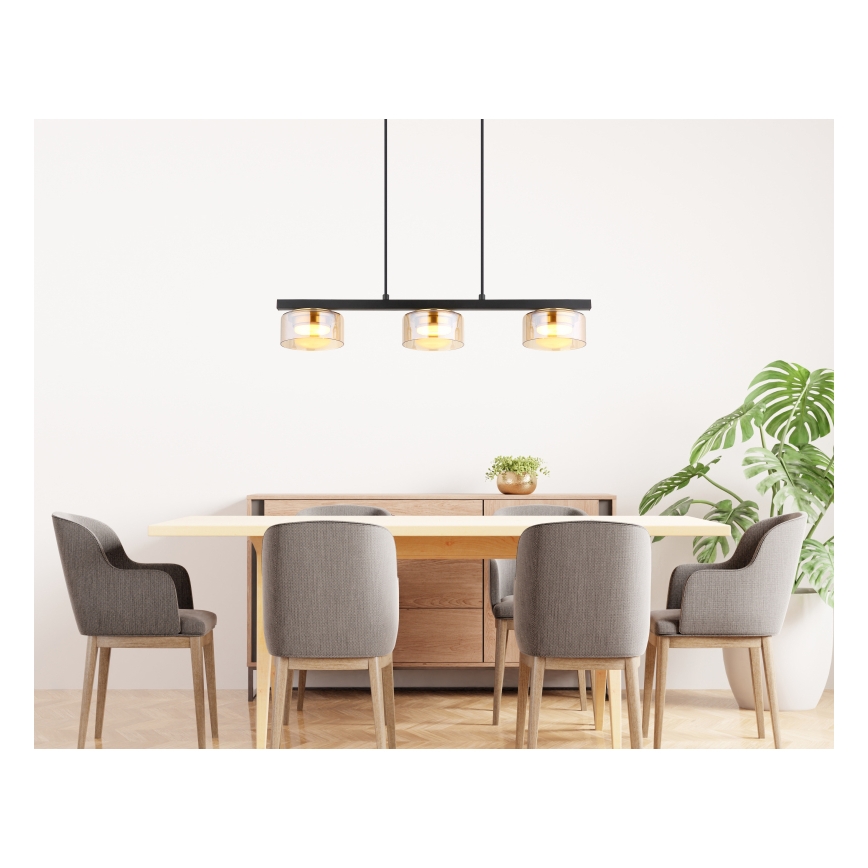 Globo - LED Pakabinamas sietynas 3xGX53/6W/230V dūminis/ruda