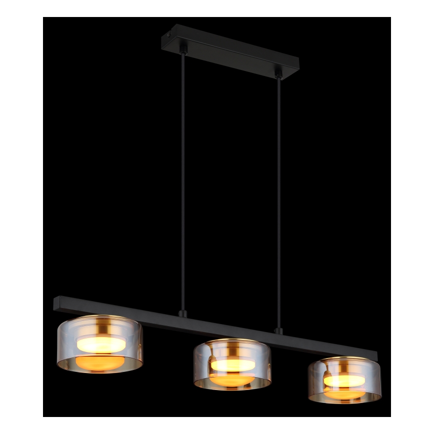 Globo - LED Pakabinamas sietynas 3xGX53/6W/230V dūminis/ruda
