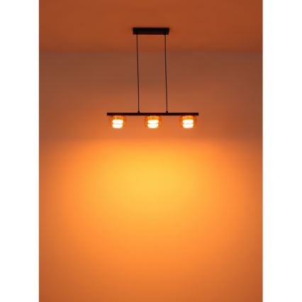 Globo - LED Pakabinamas sietynas 3xGX53/6W/230V dūminis/ruda