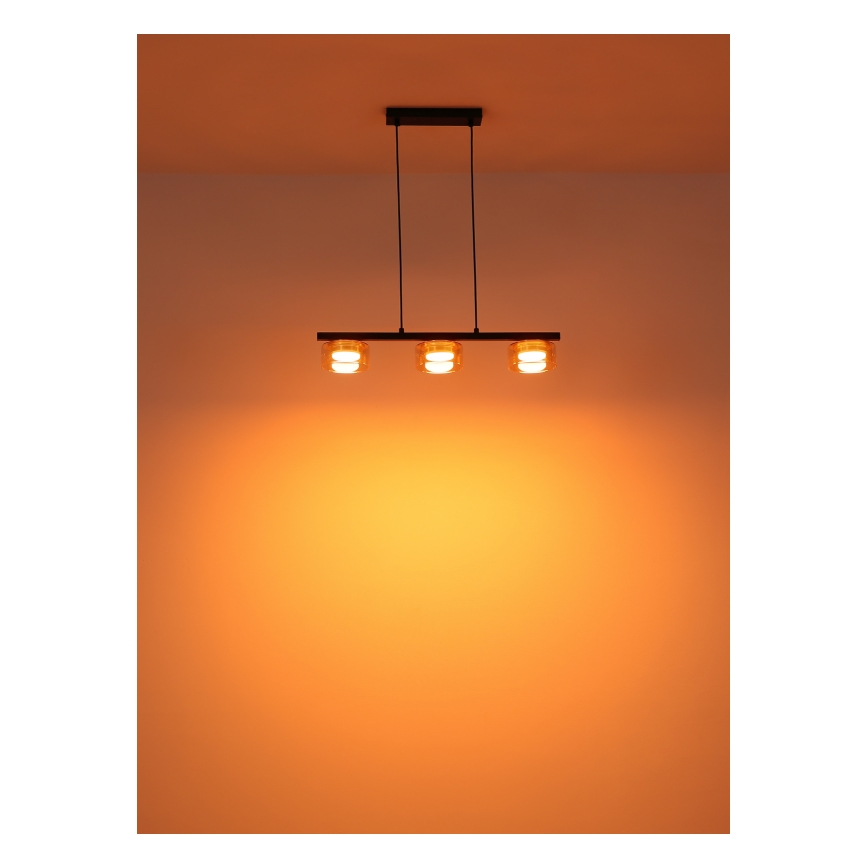 Globo - LED Pakabinamas sietynas 3xGX53/6W/230V dūminis/ruda