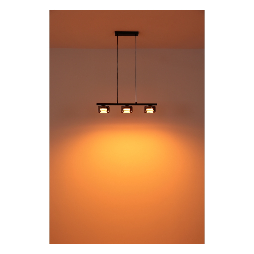 Globo - LED Pakabinamas sietynas 3xGX53/6W/230V dūminis/juoda