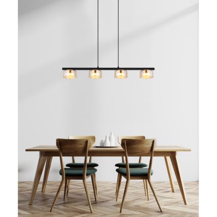 Globo - LED Pakabinamas sietynas 4xGX53/6W/230V dūminis/ruda