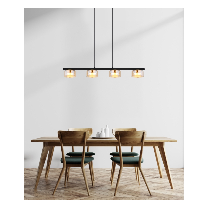 Globo - LED Pakabinamas sietynas 4xGX53/6W/230V dūminis/ruda