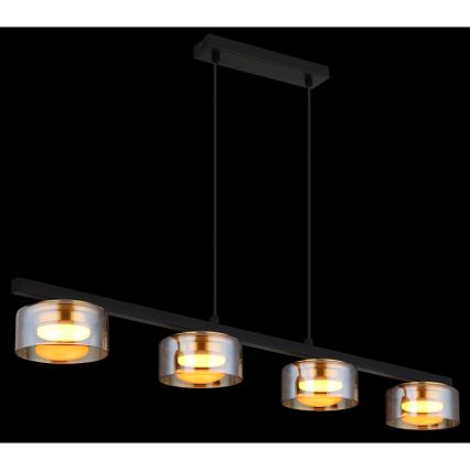 Globo - LED Pakabinamas sietynas 4xGX53/6W/230V dūminis/ruda