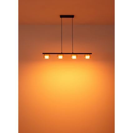 Globo - LED Pakabinamas sietynas 4xGX53/6W/230V dūminis/ruda