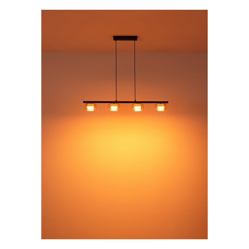 Globo - LED Pakabinamas sietynas 4xGX53/6W/230V dūminis/ruda