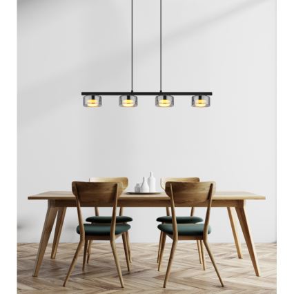 Globo - LED Pakabinamas sietynas 4xGX53/6W/230V dūminis/juoda