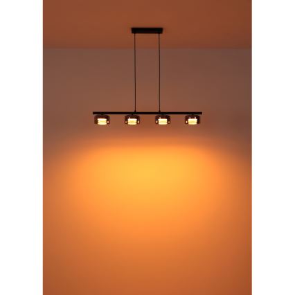 Globo - LED Pakabinamas sietynas 4xGX53/6W/230V dūminis/juoda