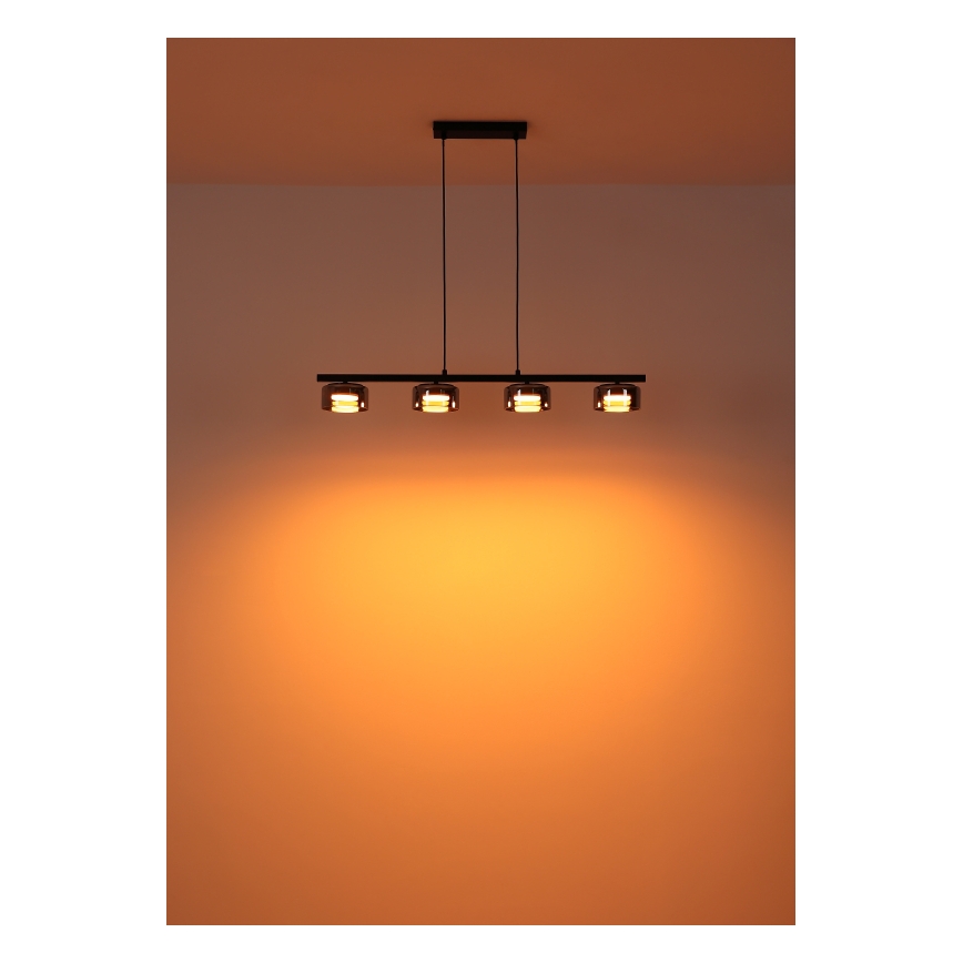 Globo - LED Pakabinamas sietynas 4xGX53/6W/230V dūminis/juoda
