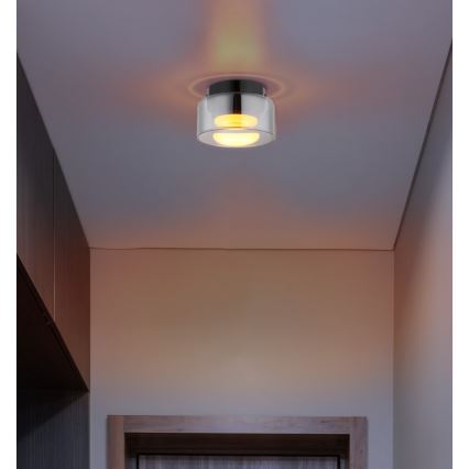 Globo - LED lubinis šviestuvas 1xGX53/6W/230V diametras 13 cm dūminis/juoda