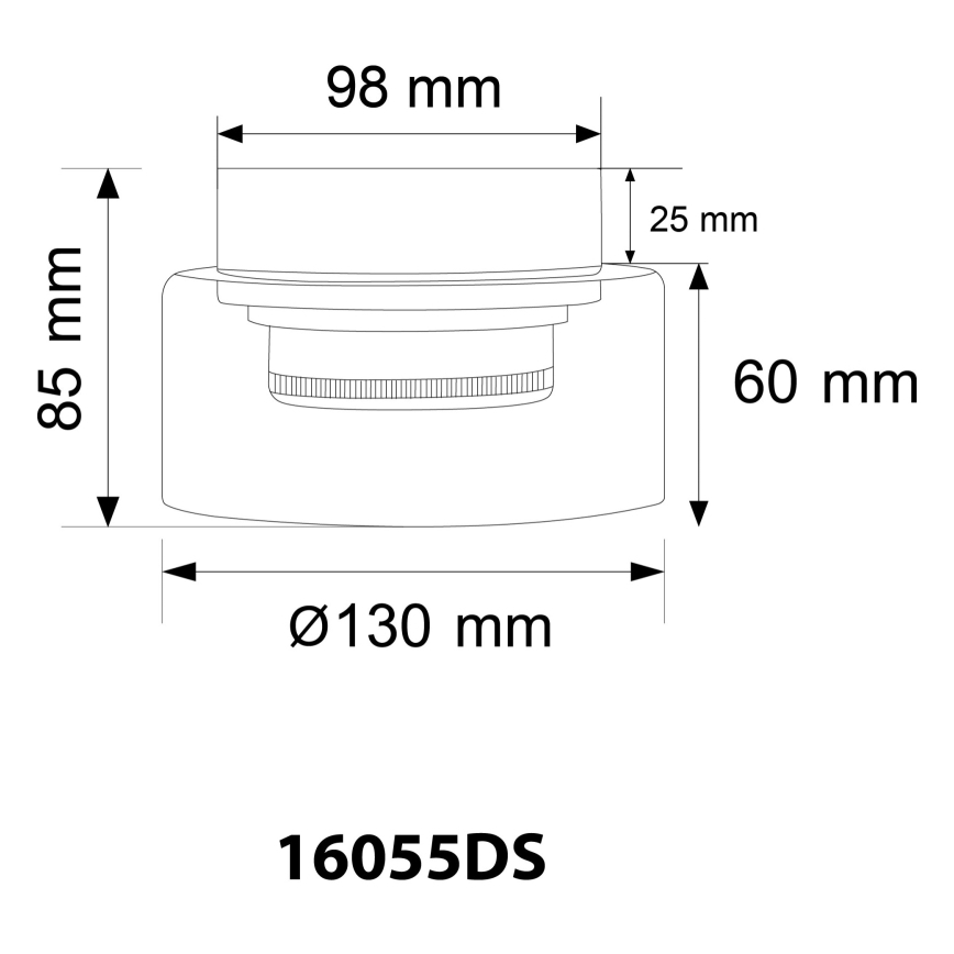 Globo - LED lubinis šviestuvas 1xGX53/6W/230V diametras 13 cm dūminis/juoda