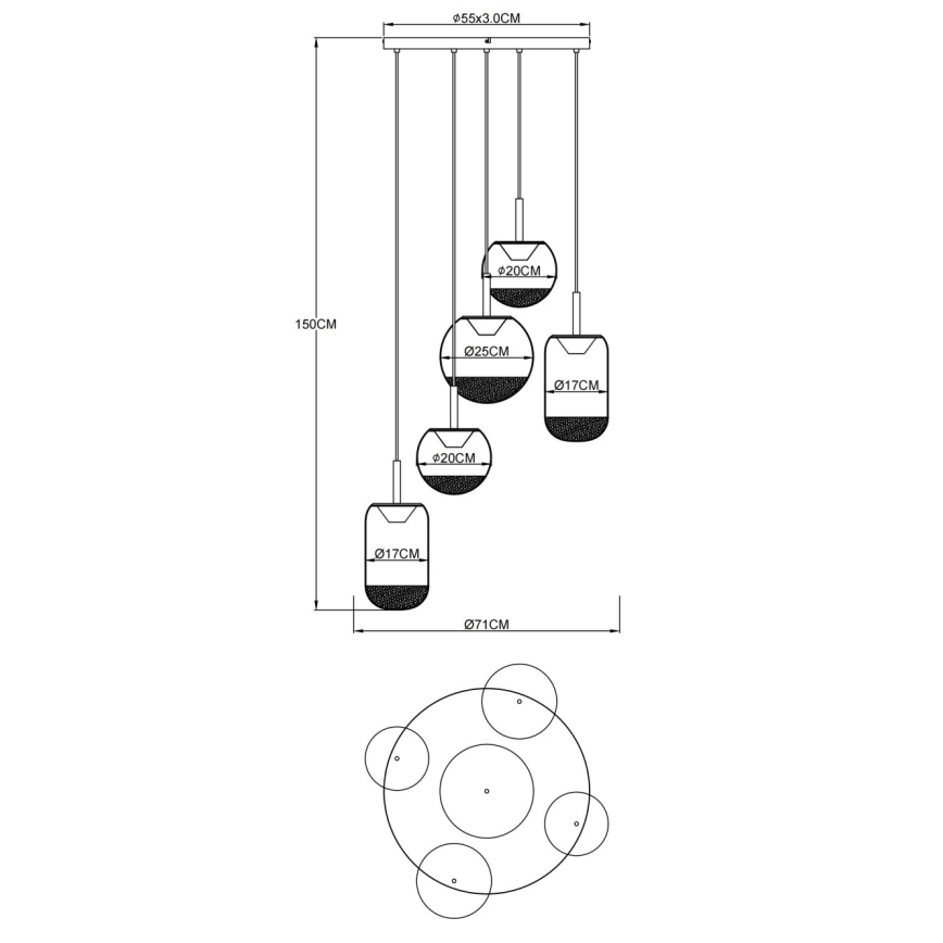 Globo - LED pakabinamas šviestuvas ant laido LED/35W/230V