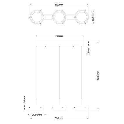 Globo - LED pakabinamas šviestuvas ant laido LED/30W/230V 3000K