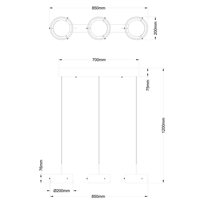 Globo - LED pakabinamas šviestuvas ant laido LED/30W/230V 3000K