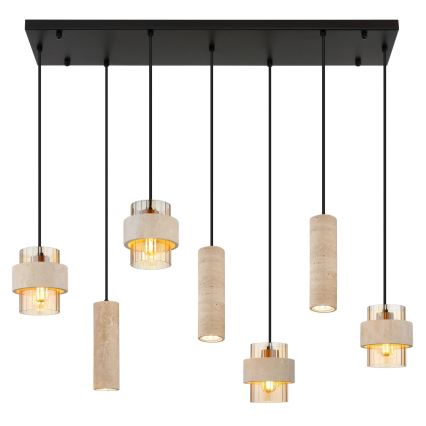 Globo - pakabinamas šviestuvas ant laido 4xE27/40W/230V + 3xGU10/10W travertinas