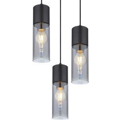 Globo - Pakabinamas sietynas 3xE27/25W/230V diametras 30 cm juoda