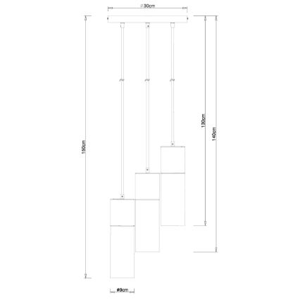 Globo - Pakabinamas sietynas 3xE27/25W/230V diametras 30 cm juoda
