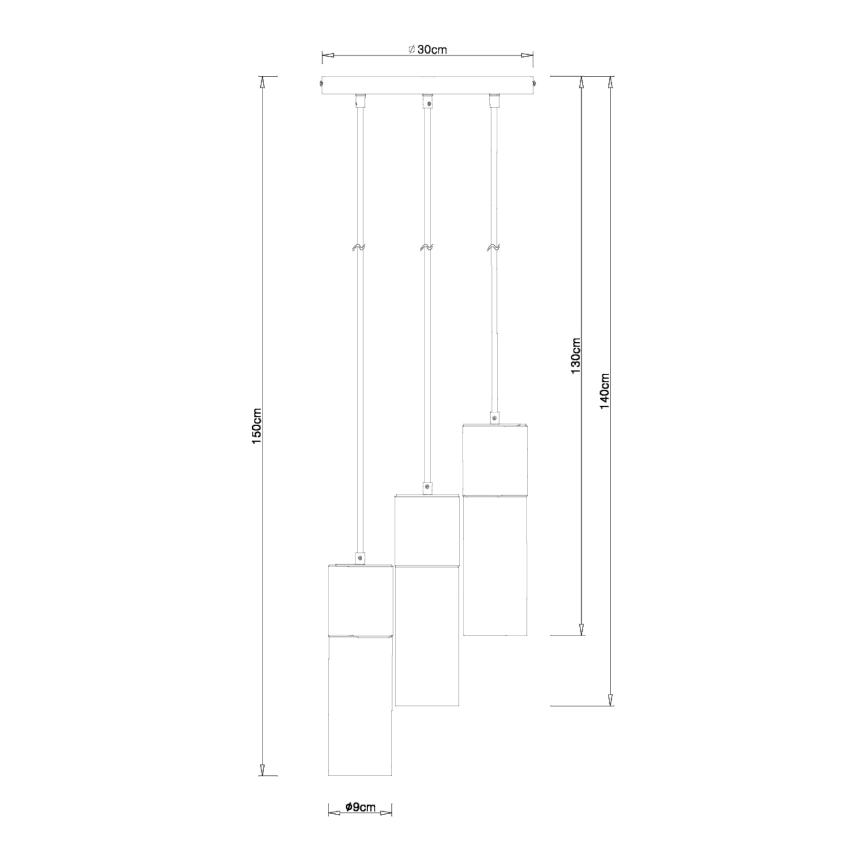 Globo - Pakabinamas sietynas 3xE27/25W/230V diametras 30 cm juoda