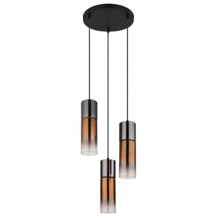 Globo - Pakabinamas sietynas 3xE27/25W/230V juoda/varis