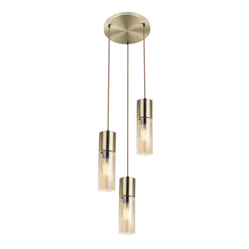 Globo - Pakabinamas sietynas 3xE27/25W/230V diametras 30 cm žalvaris