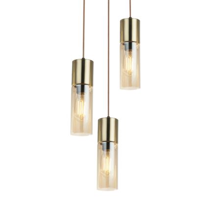 Globo - Pakabinamas sietynas 3xE27/25W/230V diametras 30 cm žalvaris