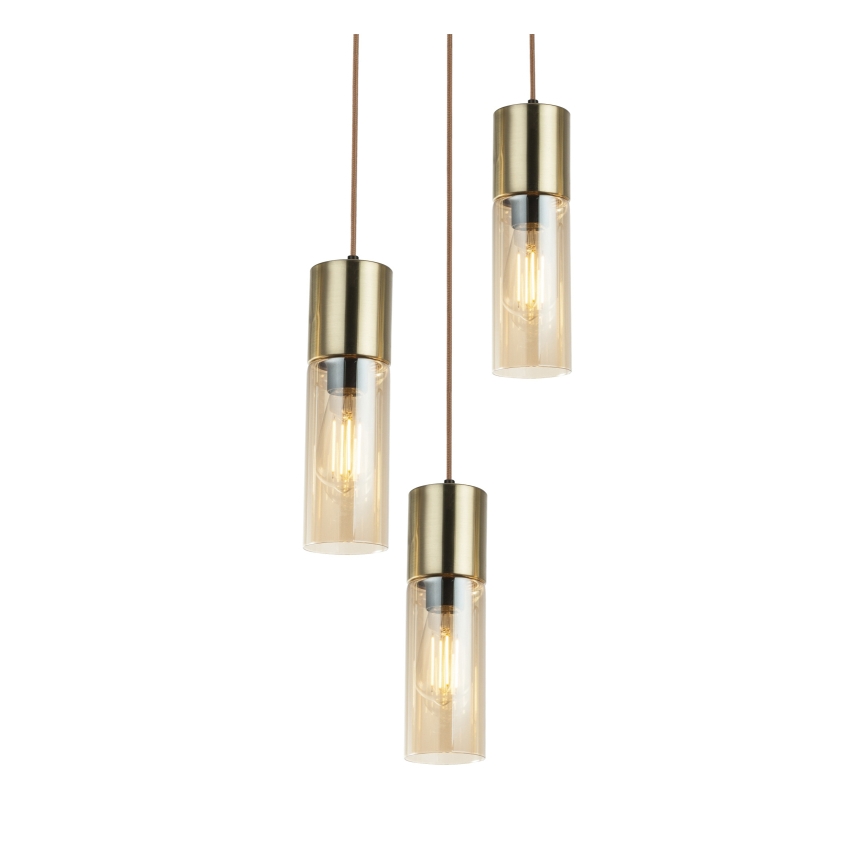 Globo - Pakabinamas sietynas 3xE27/25W/230V diametras 30 cm žalvaris