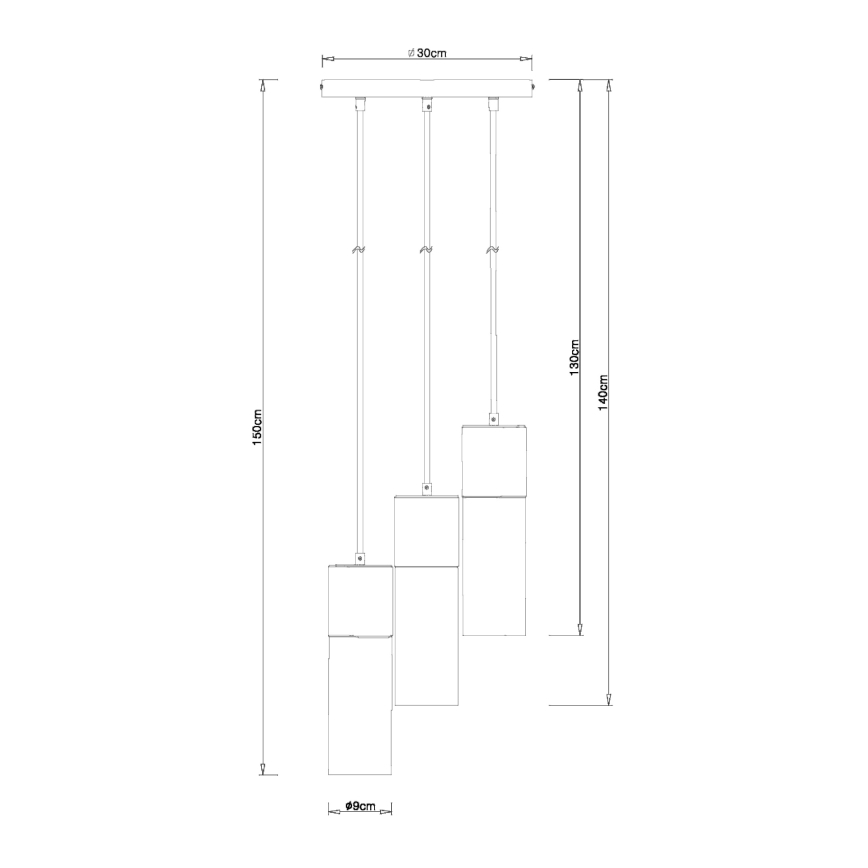 Globo - Pakabinamas sietynas 3xE27/25W/230V diametras 30 cm žalvaris