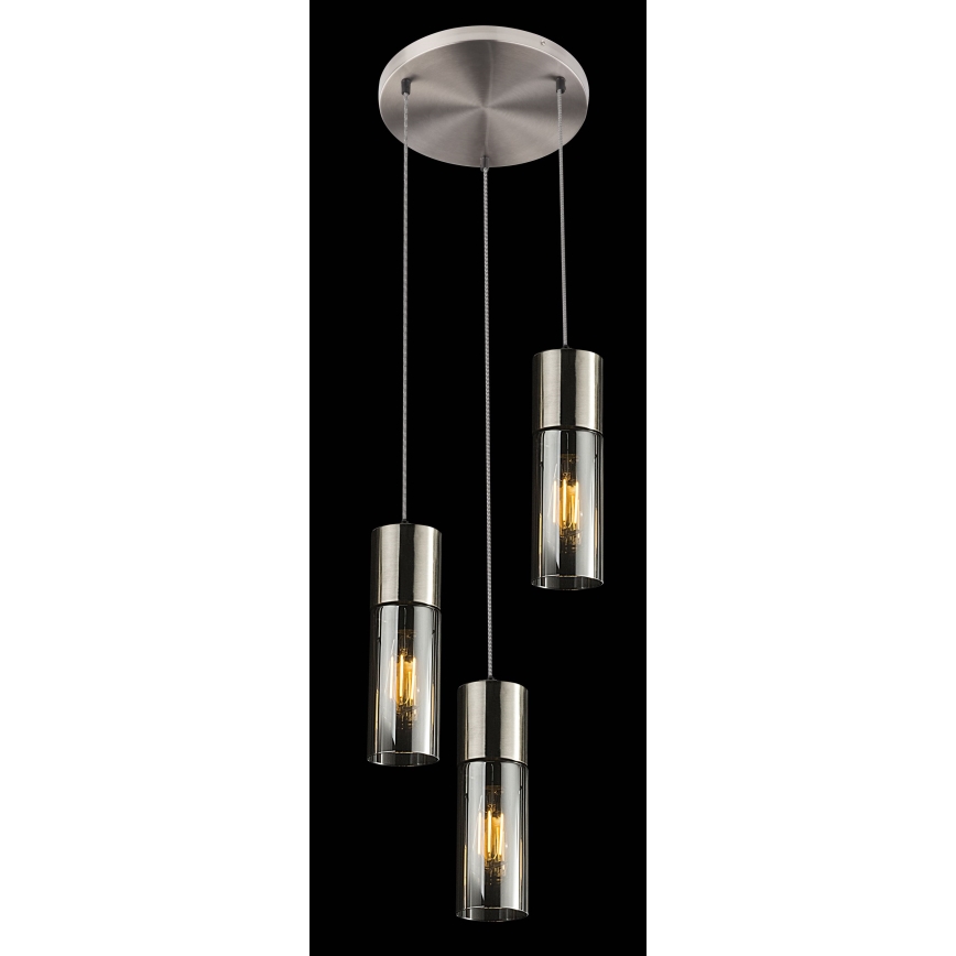 Globo - Pakabinamas sietynas 3xE27/25W/230V diametras 30 cm matinis chromas