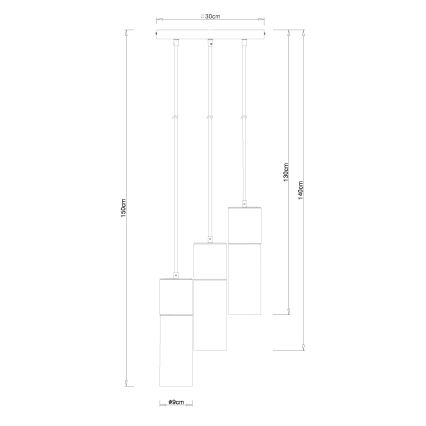 Globo - Pakabinamas sietynas 3xE27/25W/230V diametras 30 cm matinis chromas