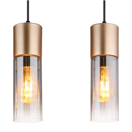 Globo - Pakabinamas šviestuvas ant troselio 4xE27/25W/230V bronzinis
