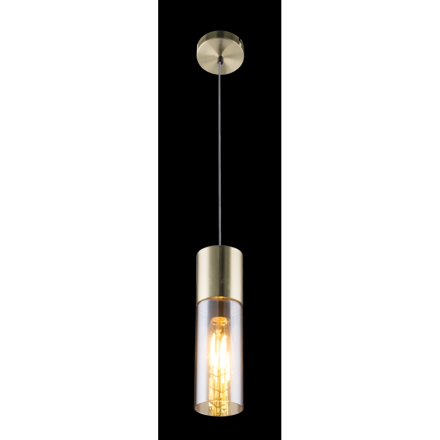 Globo - Pakabinamas sietynas 1xE27/25W/230V diametras 10,5 cm žalvaris