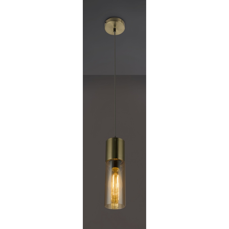 Globo - Pakabinamas sietynas 1xE27/25W/230V diametras 10,5 cm žalvaris