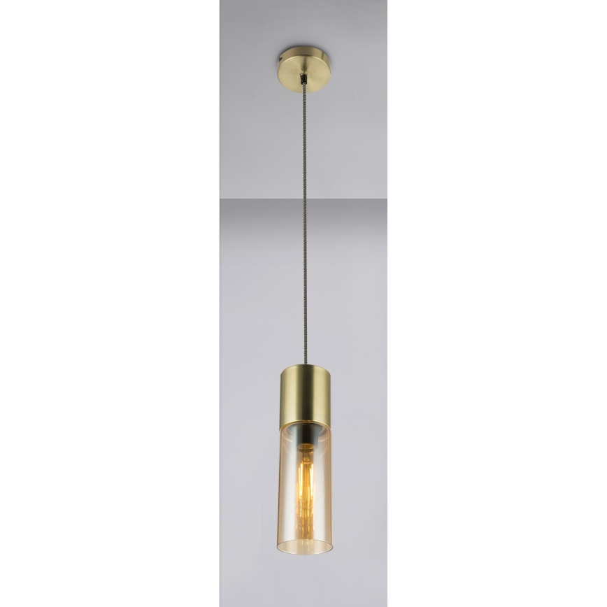 Globo - Pakabinamas sietynas 1xE27/25W/230V diametras 10,5 cm žalvaris