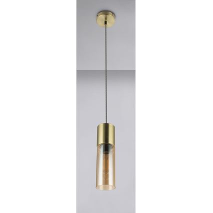 Globo - Pakabinamas sietynas 1xE27/25W/230V diametras 10,5 cm žalvaris