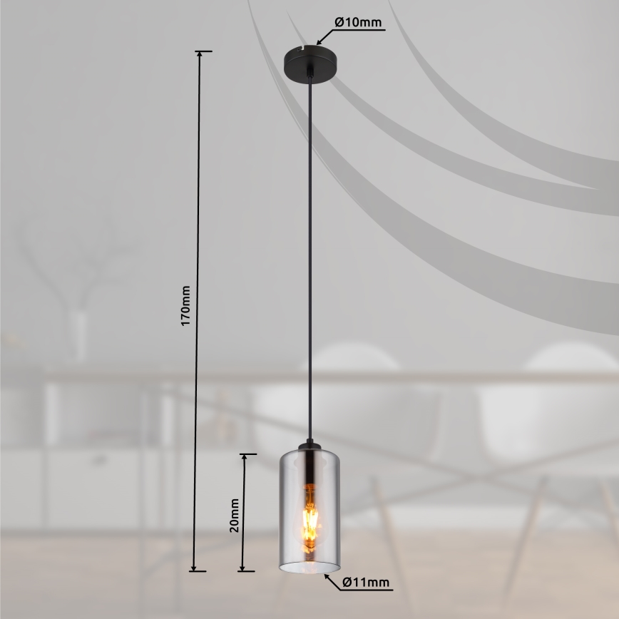 Globo - Pakabinamas sietynas 1xE27/25W/230V diametras 11 cm juoda