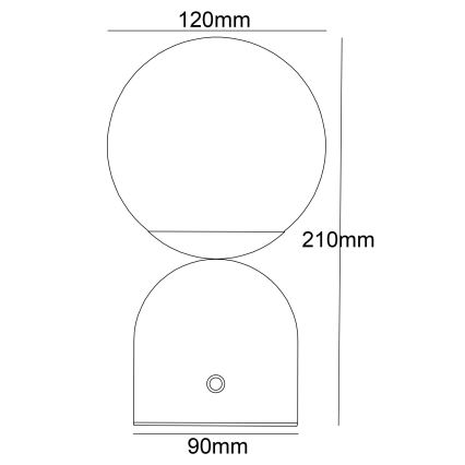 Globo - LED pritemdomas, liečiamas stalinis šviestuvas LED/2W/5V 2700/4000/65000K 1800 mAh juoda