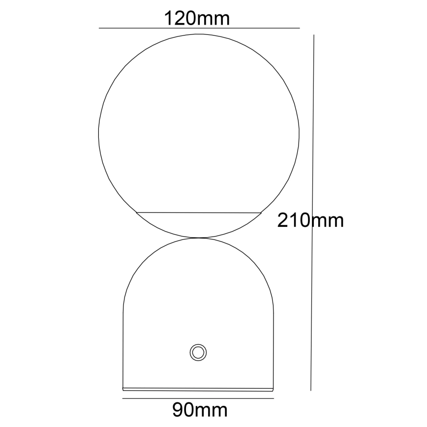 Globo - LED pritemdomas, liečiamas stalinis šviestuvas LED/2W/5V 2700/4000/65000K 1800 mAh juoda