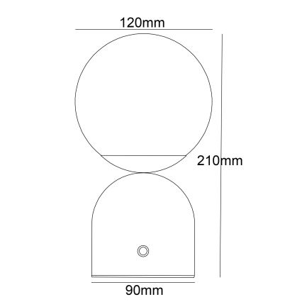 Globo - LED pritemdomas, liečiamas stalinis šviestuvas LED/2W/5V 2700/4000/6500K 1800 mAh balta