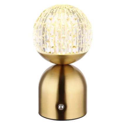 Globo - LED pritemdomas, liečiamas stalinis šviestuvas LED/2,5W/3,7V 2700/4000/6500K 1800 mAh USB žalvaris