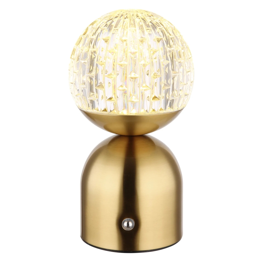 Globo - LED pritemdomas, liečiamas stalinis šviestuvas LED/2,5W/3,7V 2700/4000/6500K 1800 mAh USB žalvaris