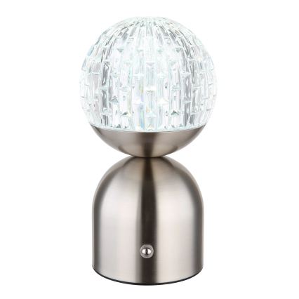 Globo - LED pritemdomas, liečiamas stalinis šviestuvas LED/2,5W/3,7V 2700/4000/6500K 1800 mAh USB matinis chromas