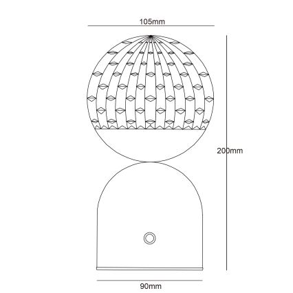 Globo - LED pritemdomas, liečiamas stalinis šviestuvas LED/2W/5V 2700/4000/6500K 1800 mAh juoda