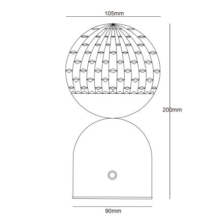 Globo - LED pritemdomas, liečiamas stalinis šviestuvas LED/2W/5V 2700/4000/65000K 1800 mAh balta