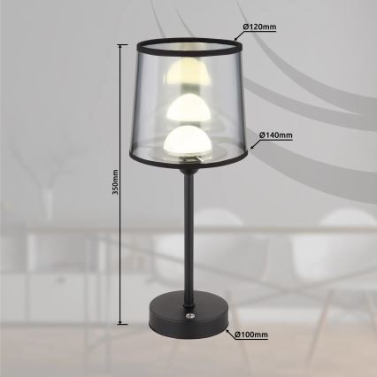 Globo - LED Pritemdoma įkraunama jutiklinė stalinė lempa LED/2,5W/3,7V 2700/4000/6500K 1800 mAh juoda