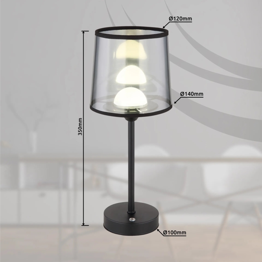 Globo - LED Pritemdoma įkraunama jutiklinė stalinė lempa LED/2,5W/3,7V 2700/4000/6500K 1800 mAh juoda