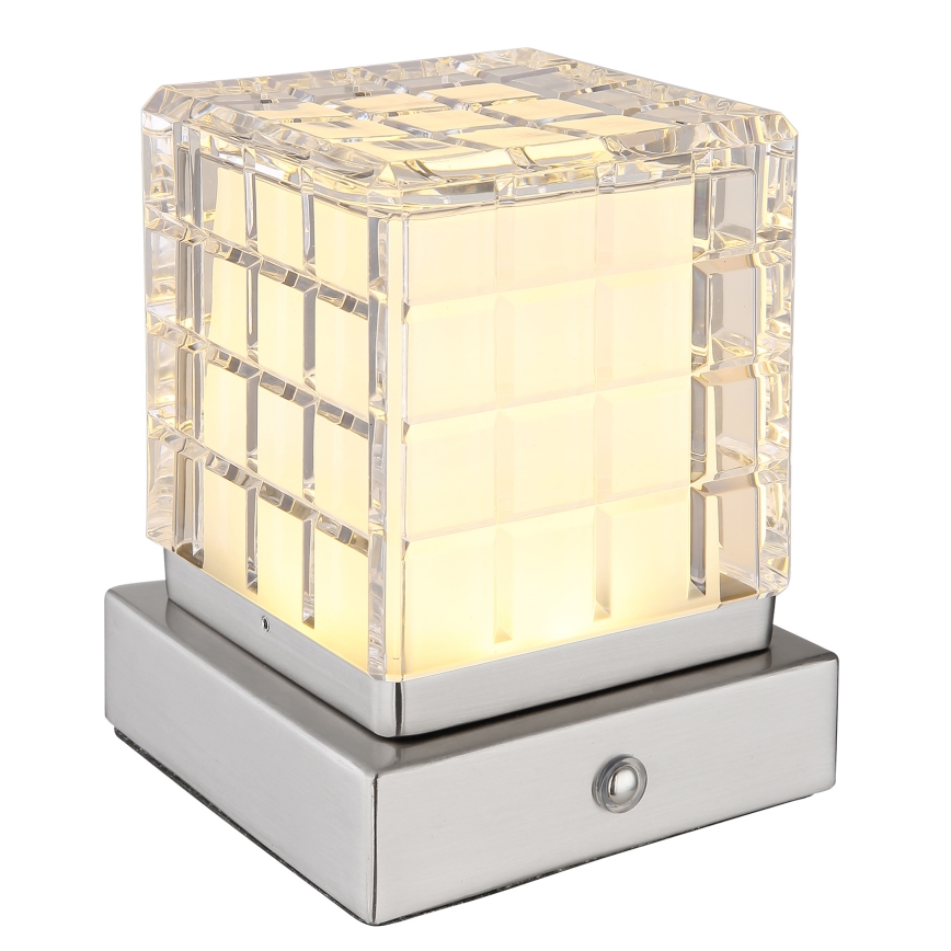 Globo - LED pritemdomas, liečiamas stalinis šviestuvas LED/2,5W/3,7V 2700K/4000K/6500K 1800 mAh USB matinis chromas